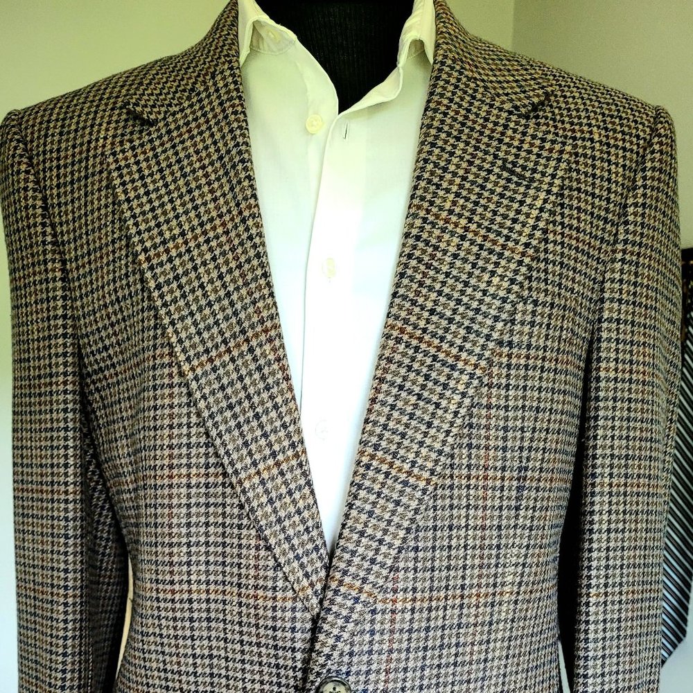 Vintage Burberry Houndstooth Tweed Sport Coat